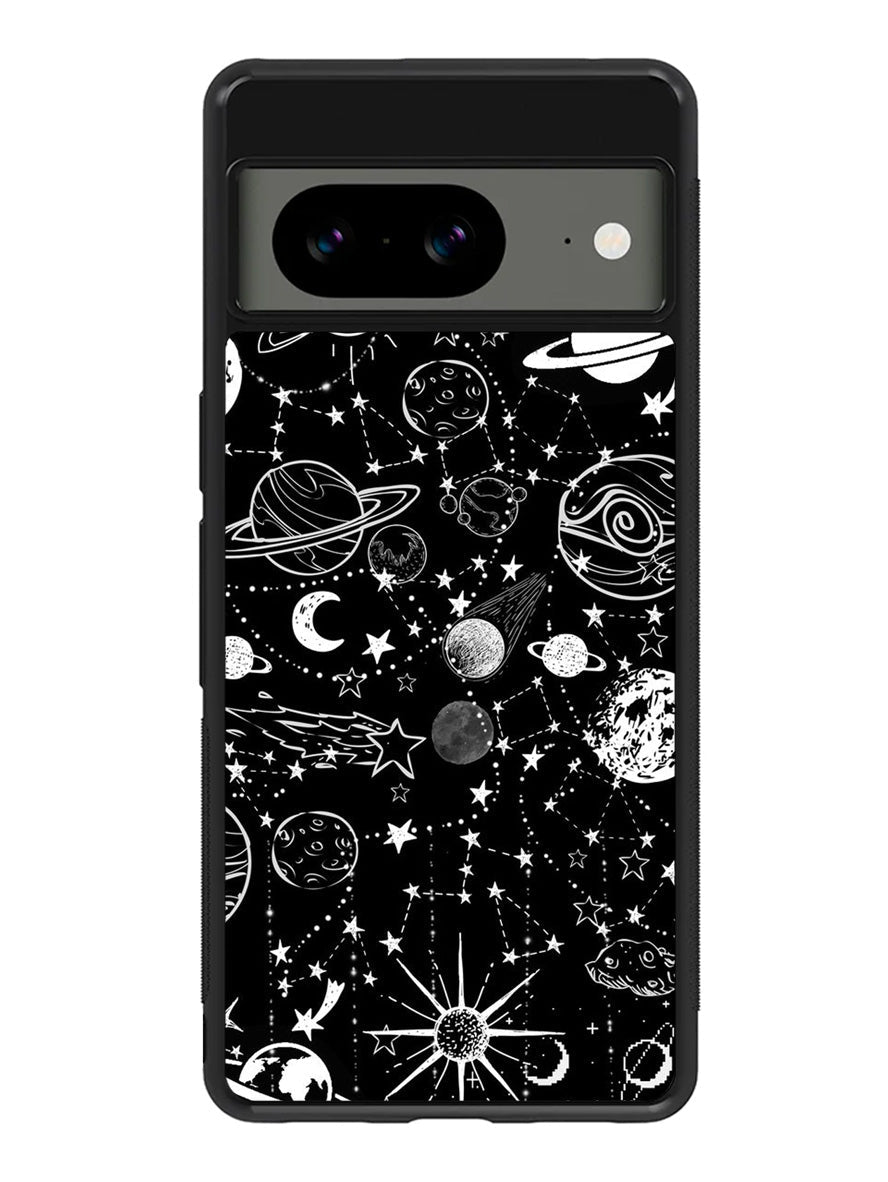 Black Galaxy Google Pixel 8A Case QC4162