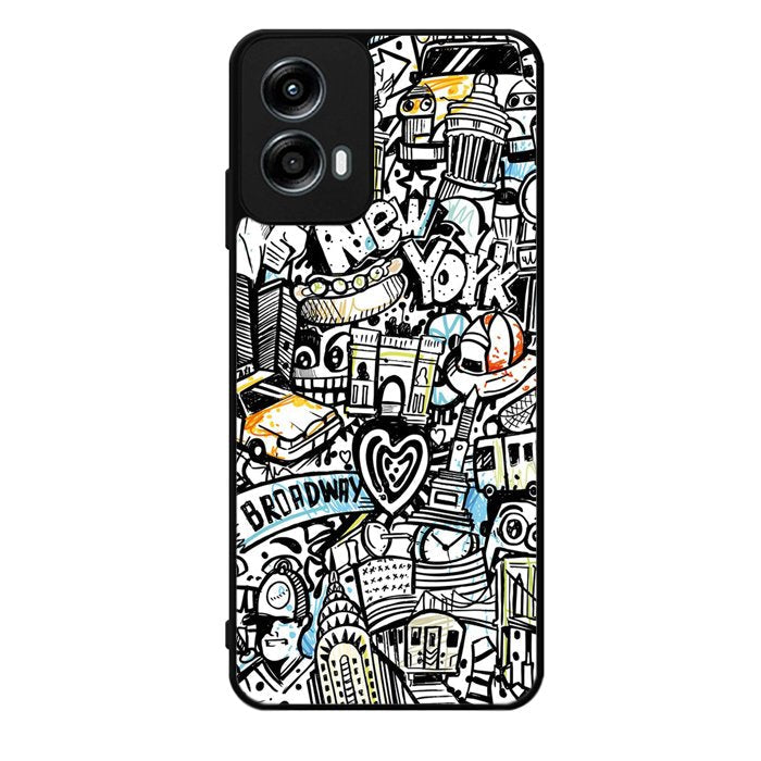Doodle New York Motorola Moto G Play 2024 Case OV9338