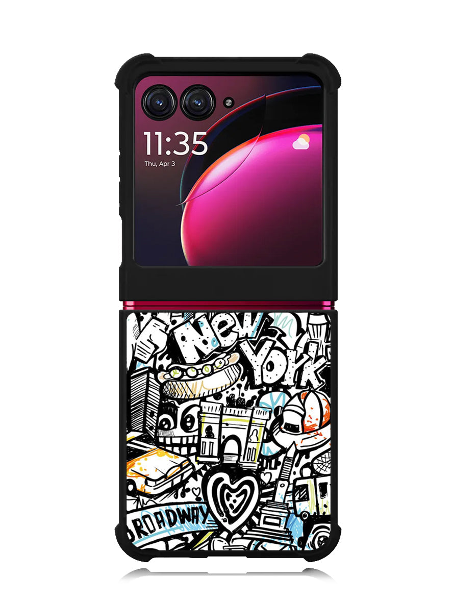 Doodle New York Motorola Moto Razr Plus 2023 , Moto Razr+ 2023 Case OV9338