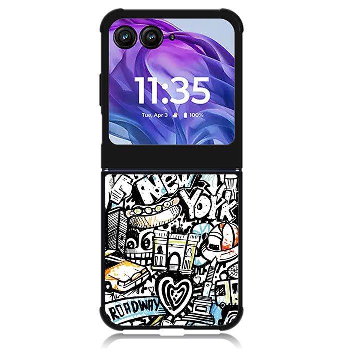 Doodle New York Motorola Moto Razr Plus 2024 , Moto Razr+ 2024 Case OV9338