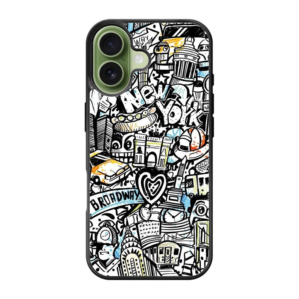 Doodle New York iPhone 17 Case QC9338