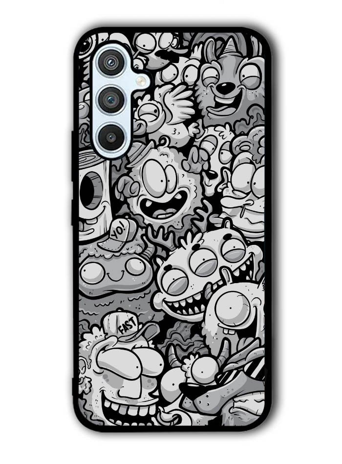 Black Doodle Samsung Galaxy A54 5G Case OV9476