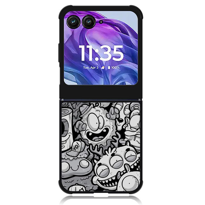Black Doodle Motorola Moto Razr Plus 2024 , Moto Razr+ 2024 Case OV9476