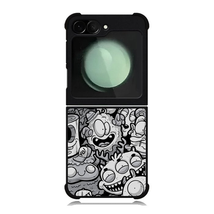 Black Doodle Samsung Galaxy Z Flip 6 5G 2024 Case OV9476