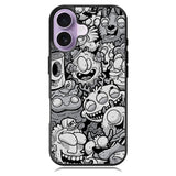 Black Doodle iPhone 17 Case OV9476