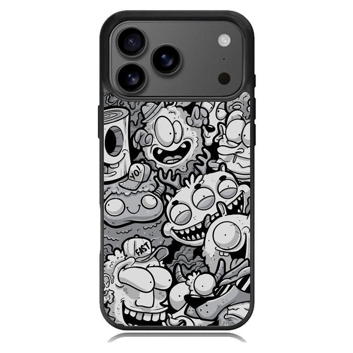 Black Doodle Samsung Galaxy S26 Case OV9476