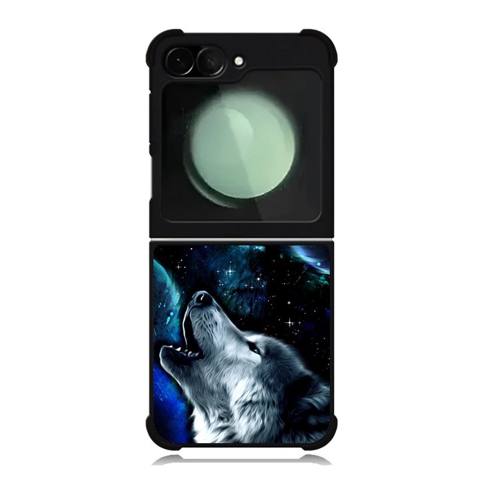 Wolf Black White Samsung Galaxy Z Flip 6 5G 2024 Case OV8675