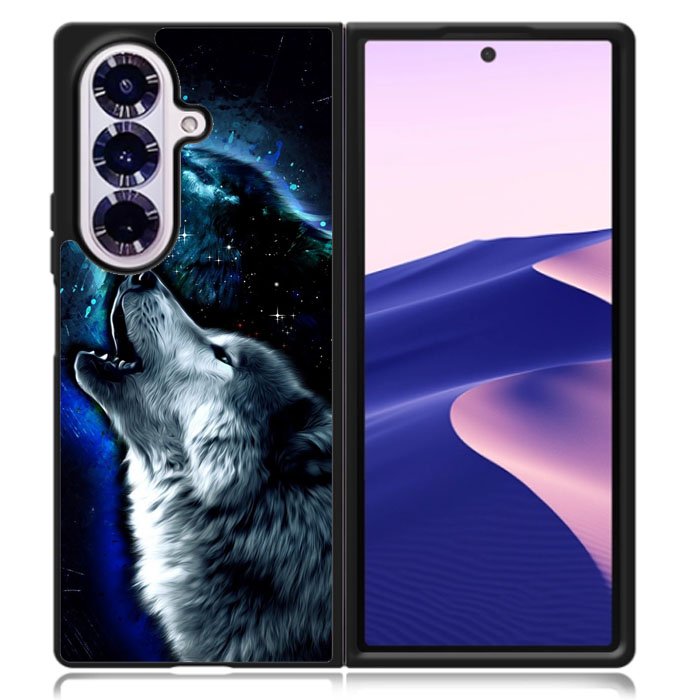 Wolf Black White Samsung Galaxy Z Fold 7 Case OV8675