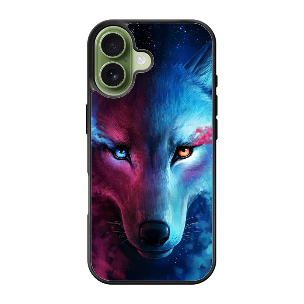 Wolf Art Blue Red iPhone 17 Case QC8673