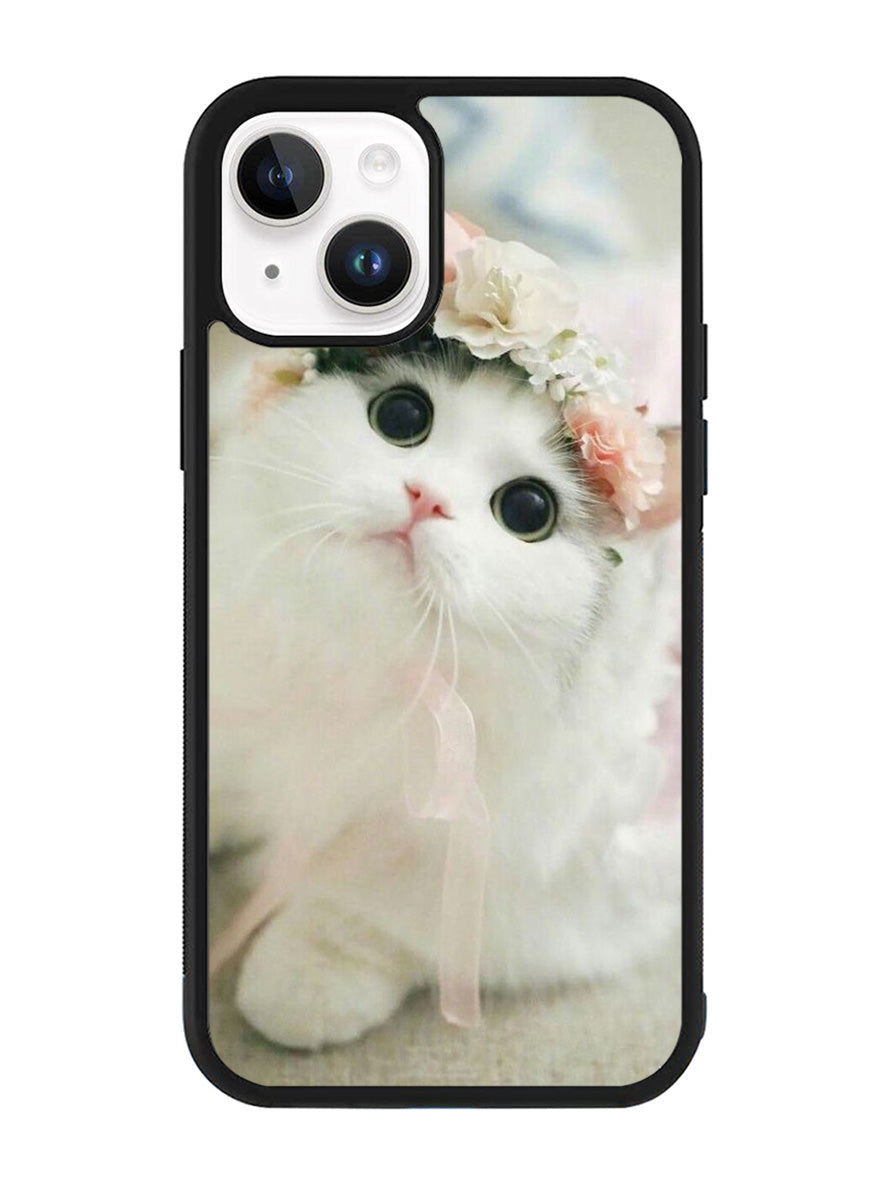 White Cat iPhone 14 Plus Case QC5735