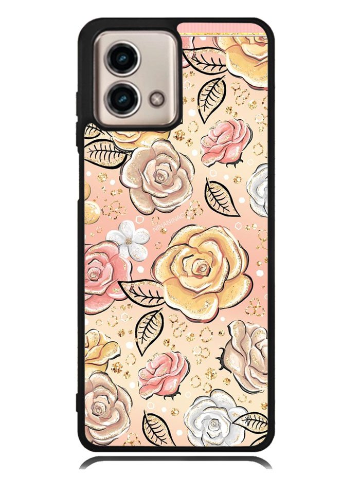 Gold Glitter Flowers Motorola Moto G Stylus 5G 2023 Case OV5906