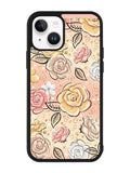 Gold Glitter Flowers iPhone 14 Case QC5906