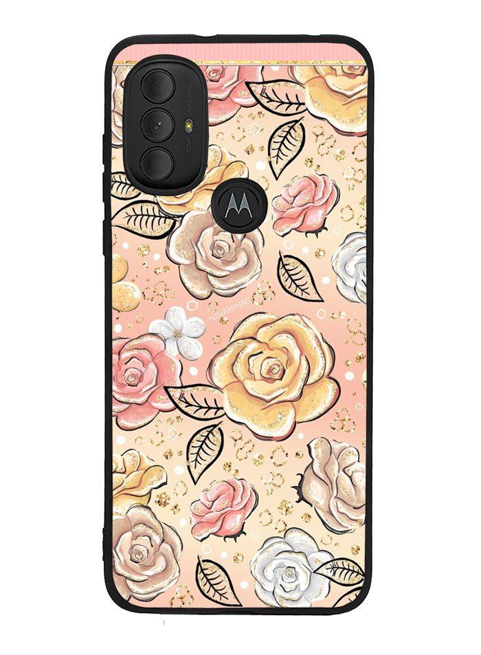 Gold Glitter Flowers Motorola Moto G Pure 2021 , Moto G Power 2022 Case OV5906