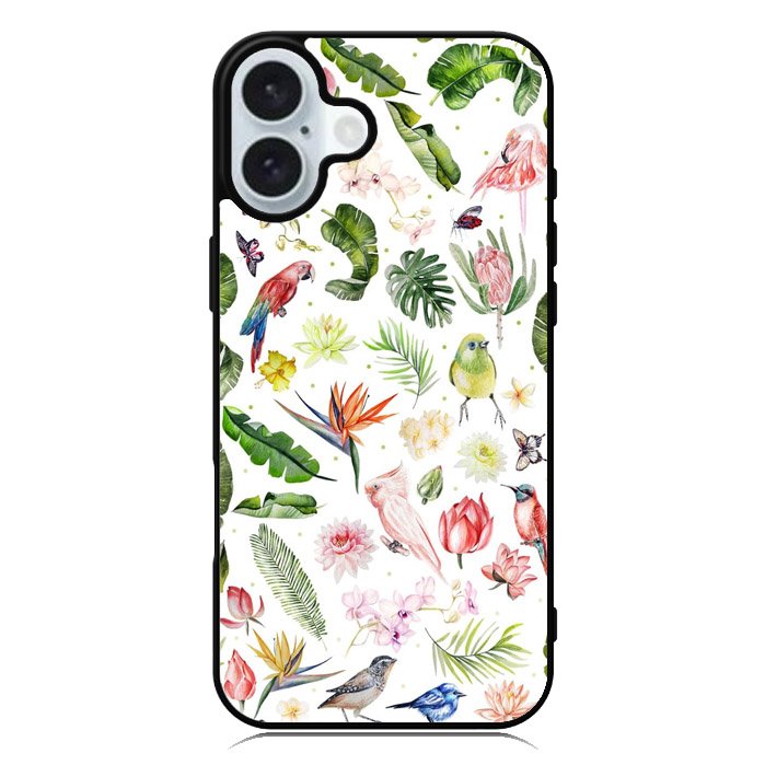 Bird Flowers iPhone 16 Plus Case QC5979