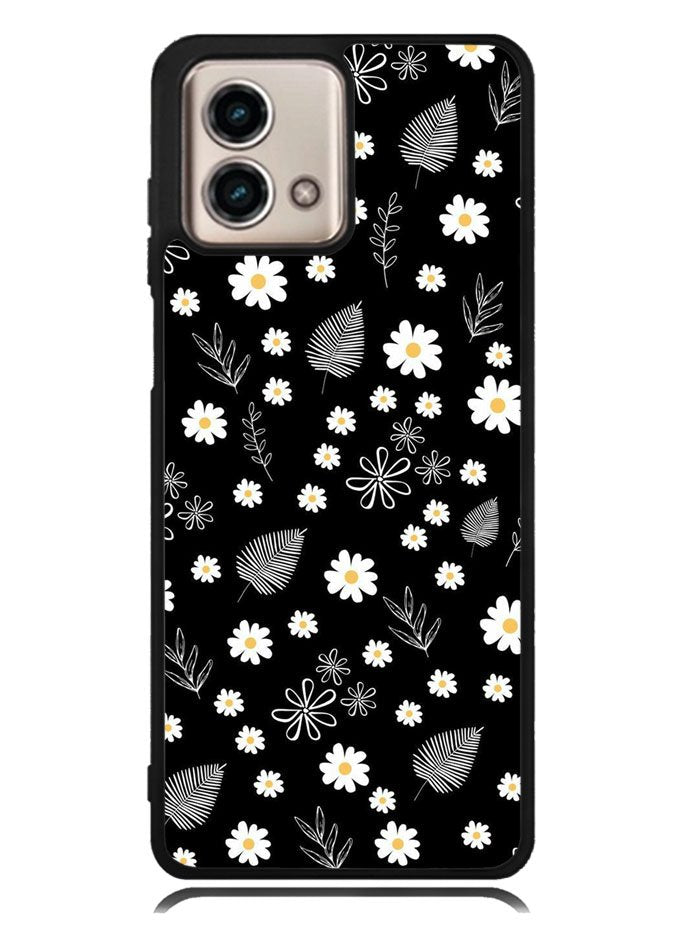 Floral Flower Black White Motorola Moto G Stylus 5G 2023 Case OV11088