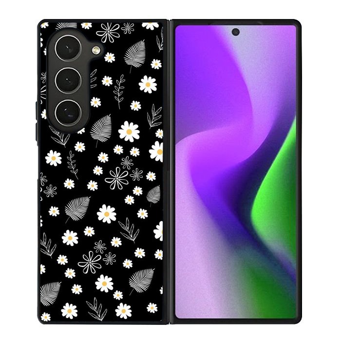Floral Flower Black White Samsung Galaxy Z Fold 6 5G 2024 Case OV11088