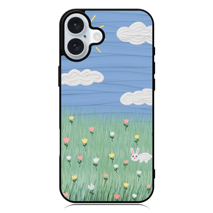 Summer Rabbit and Flower iPhone 16 Plus Case QC11048