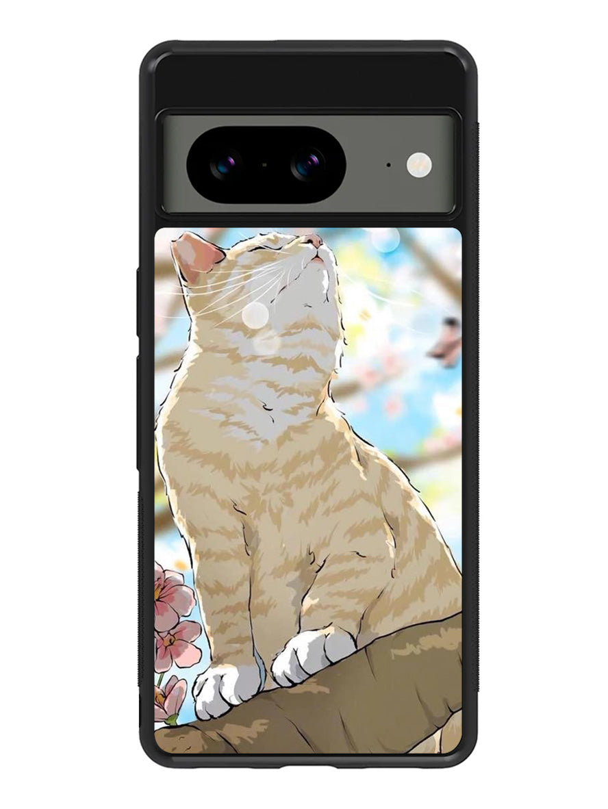 Cat and Butterfly Cartoon Google Pixel 8A Case QC11191