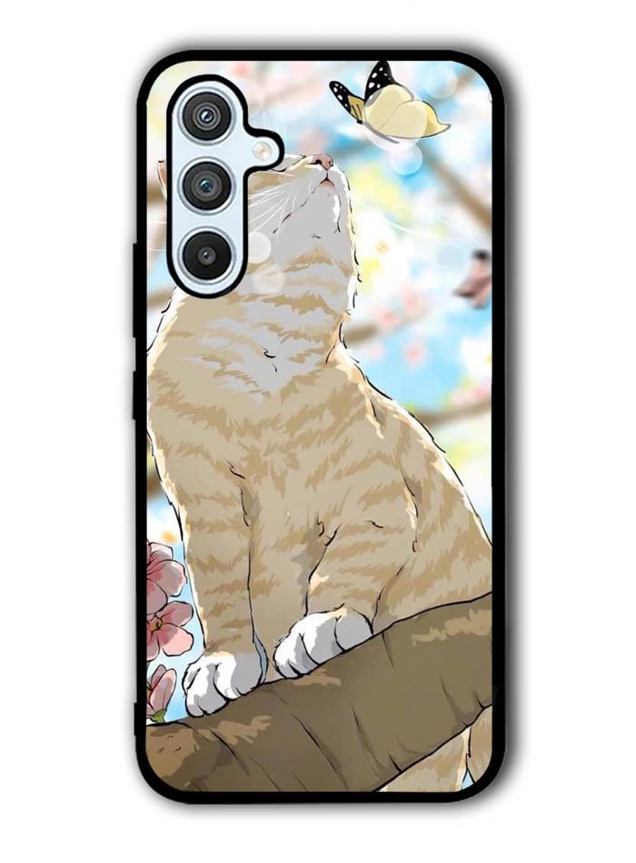 Cat and Butterfly Cartoon Samsung Galaxy A14 5G Case QC11191