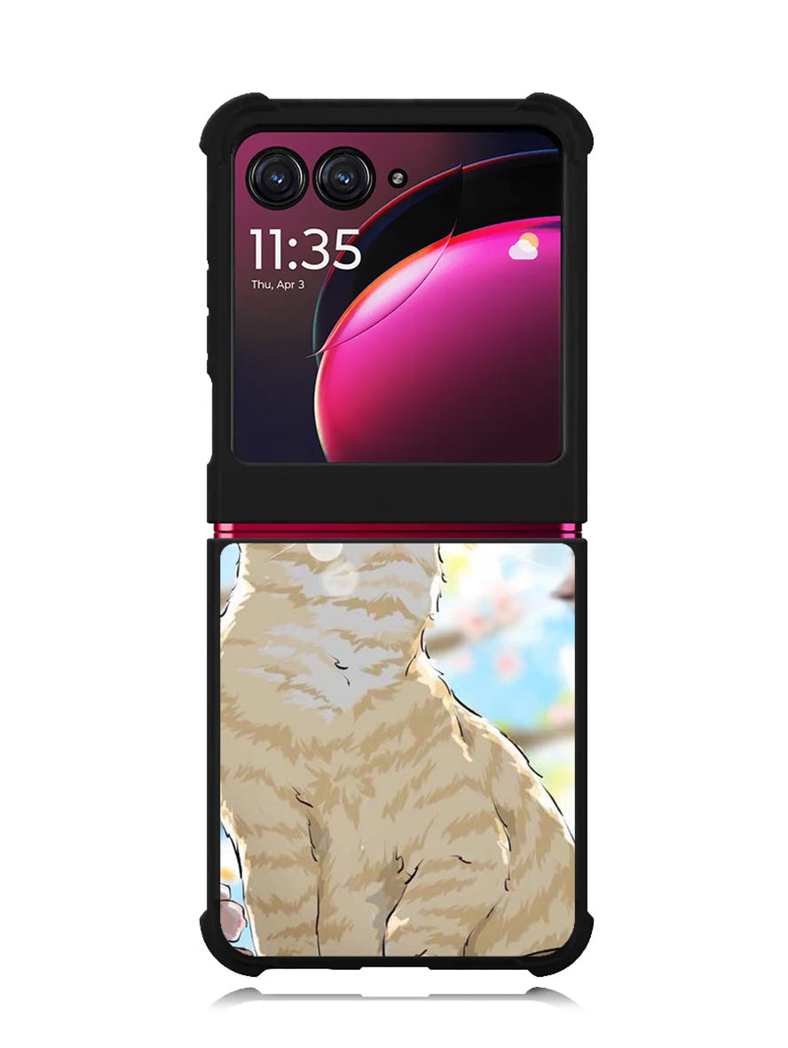 Cat and Butterfly Cartoon Motorola Moto Razr Plus 2023 , Moto Razr+ 2023 Case OV11191