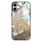 Cat and Butterfly Cartoon iPhone 16 Case QC11191