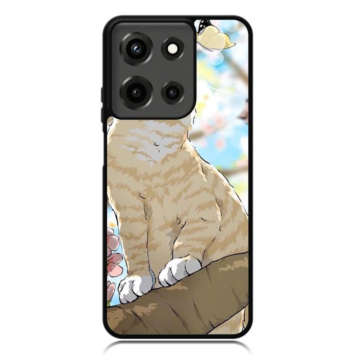 Cat and Butterfly Cartoon Motorola Moto G 5G 2025 Case OV11191