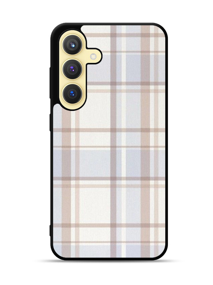 Grid Aesthetic Soft Brown Samsung Galaxy S24 FE 5G Case OV11102