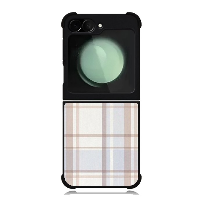 Grid Aesthetic Soft Brown Samsung Galaxy Z Flip 6 5G 2024 Case OV11102