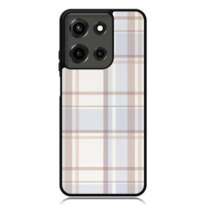 Grid Aesthetic Soft Brown Motorola Moto G 5G 2025 Case OV11102