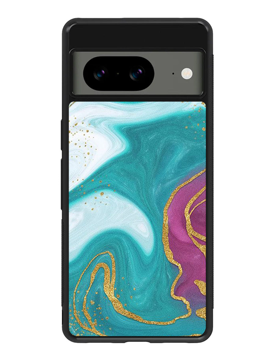 Marble Green and Purple Google Pixel 8A Case QC10963