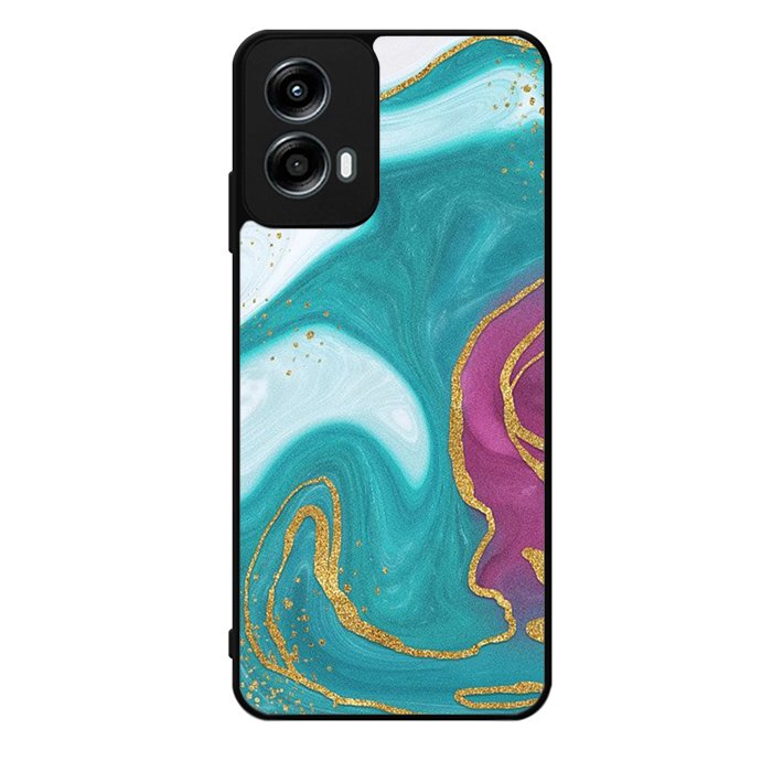 Marble Green and Purple Motorola Moto G Play 2024 Case OV10963