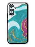 Marble Green and Purple Samsung Galaxy A14 5G Case QC10963