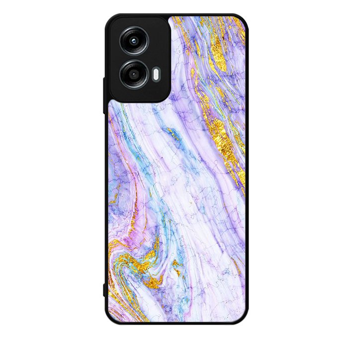 Marble Purple Gold Soft Motorola Moto G Play 2024 Case OV10965