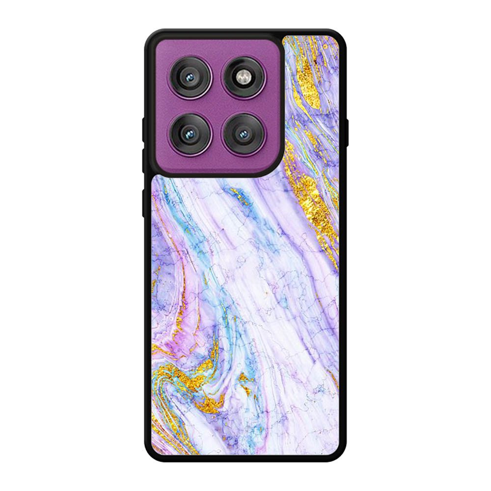 Marble Purple Gold Soft Motorola Moto Edge 60 Pro Case QC10965