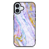 Marble Purple Gold Soft iPhone 16 Case QC10965