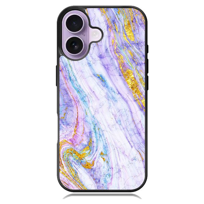 Marble Purple Gold Soft iPhone 17 Case OV10965