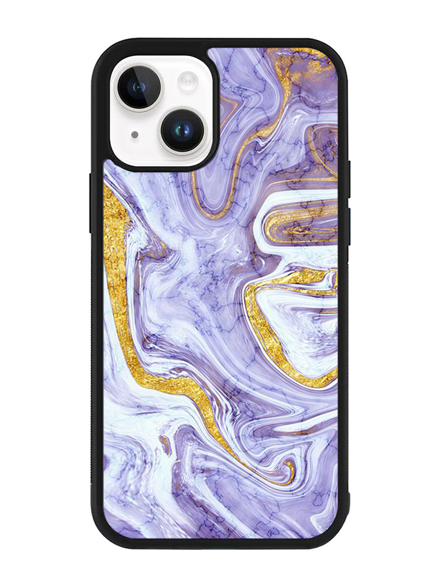 Beautifull Marble Purple and Gold iPhone 14 Case QC11157