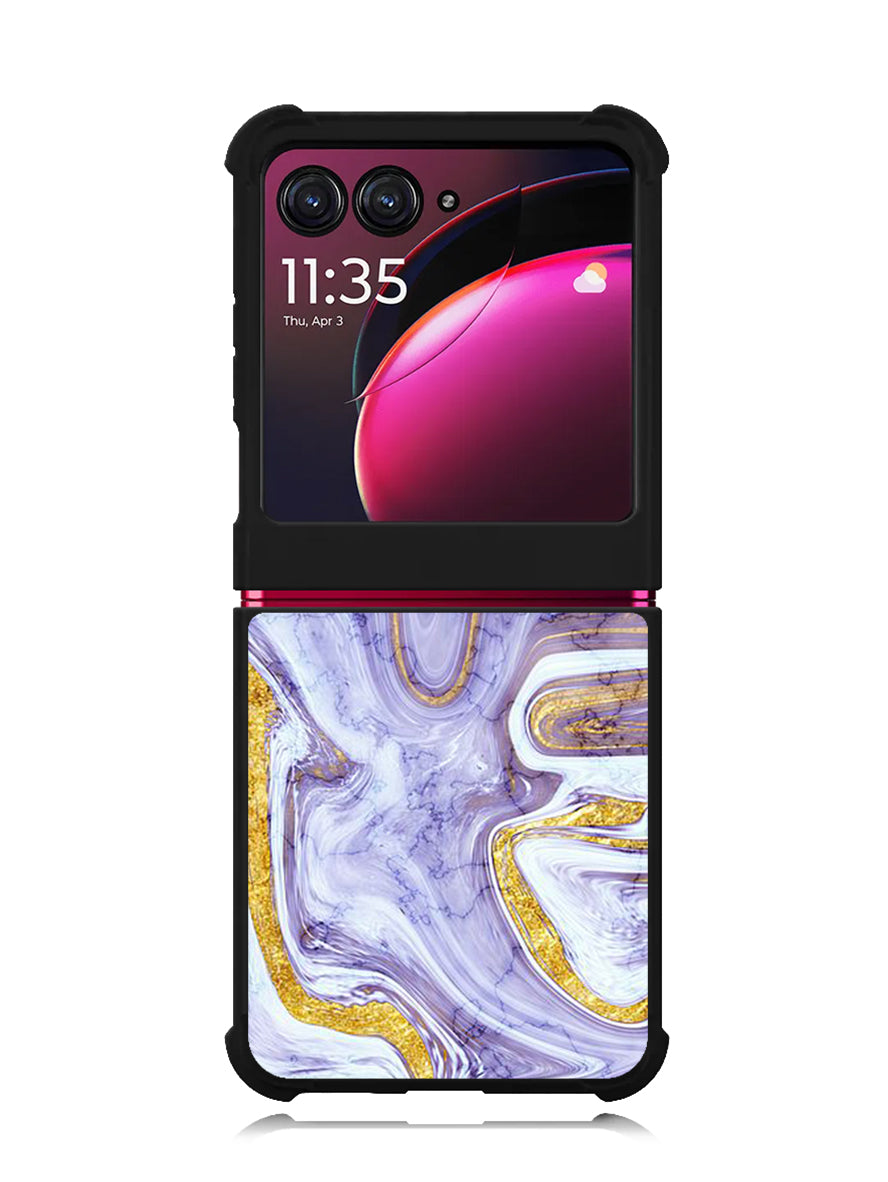 Beautifull Marble Purple and Gold Motorola Moto Razr Plus 2023 , Moto Razr+ 2023 Case OV11157