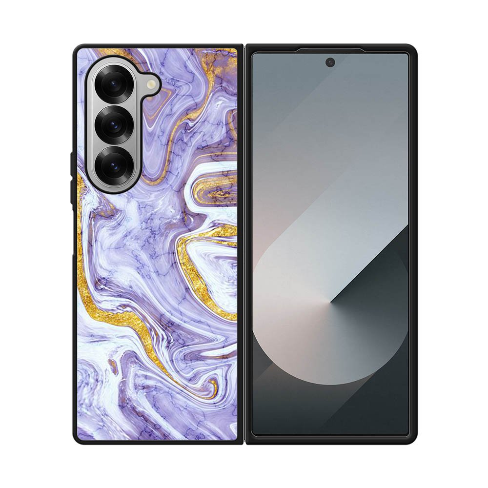 Beautifull Marble Purple and Gold Samsung Galaxy Z Fold 7 5G Case OV11157