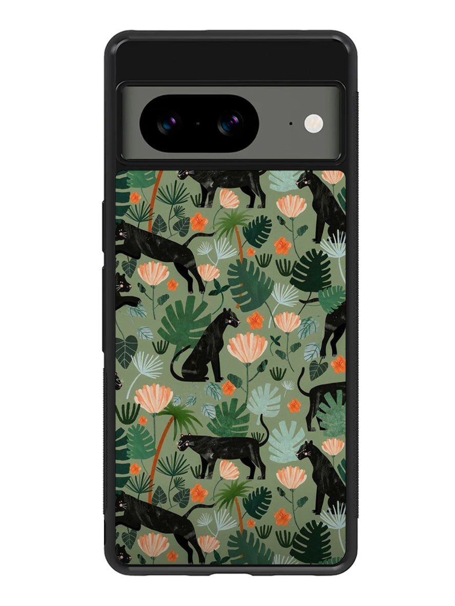 Black Panther on Flores Google Pixel 8A Case QC10654