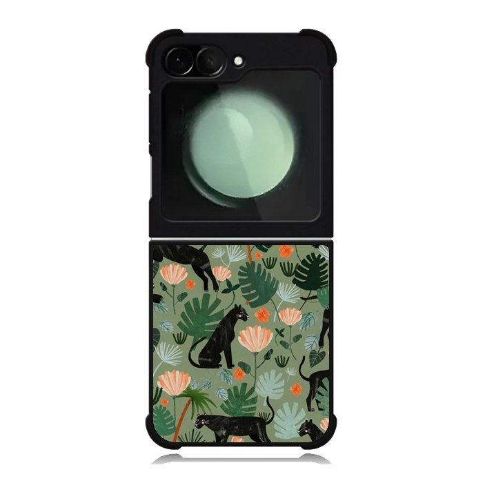 Black Panther on Flores Samsung Galaxy Z Flip 6 5G 2024 Case OV10654