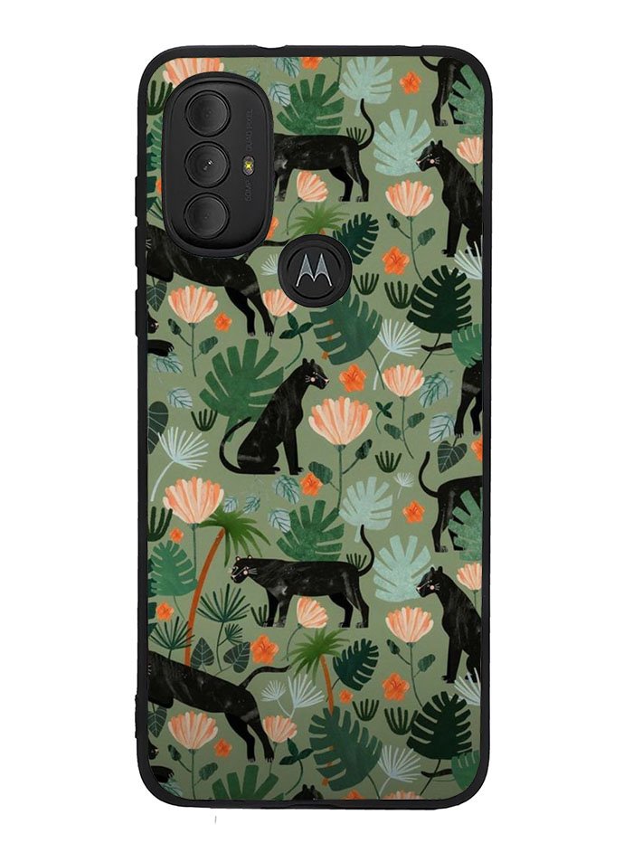 Black Panther on Flores Motorola Moto G Pure 2021 , Moto G Power 2022 Case OV10654