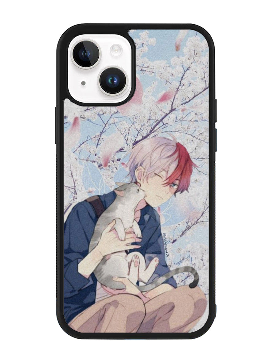 anime boy with cat iPhone 14 Plus Case QC0097