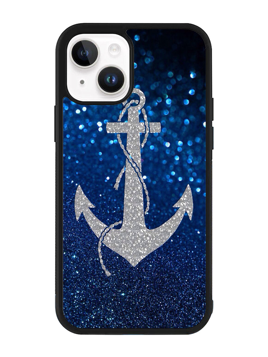 Blue Glitters Anchor iPhone 14 Case QC0234