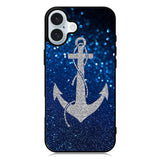 Blue Glitters Anchor iPhone 16 Case QC0234