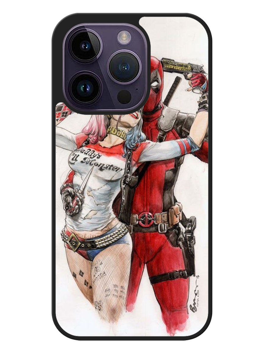 Harley Quinn Deadpool 1st iPhone 14 Pro Max Case