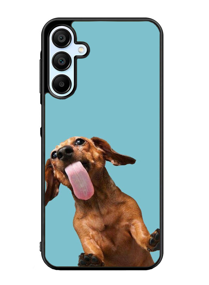 The funny thing is the dog on the glass Samsung Galaxy A35 5G Case OV0333
