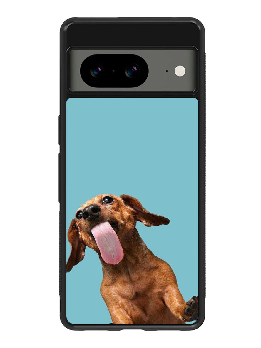 The funny thing is the dog on the glass Google Pixel 8 Case QC0333