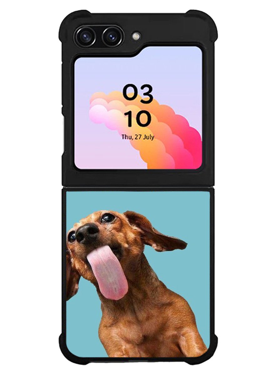 The funny thing is the dog on the glass Samsung Galaxy Z Flip 5 5G 2023 Case OV0333
