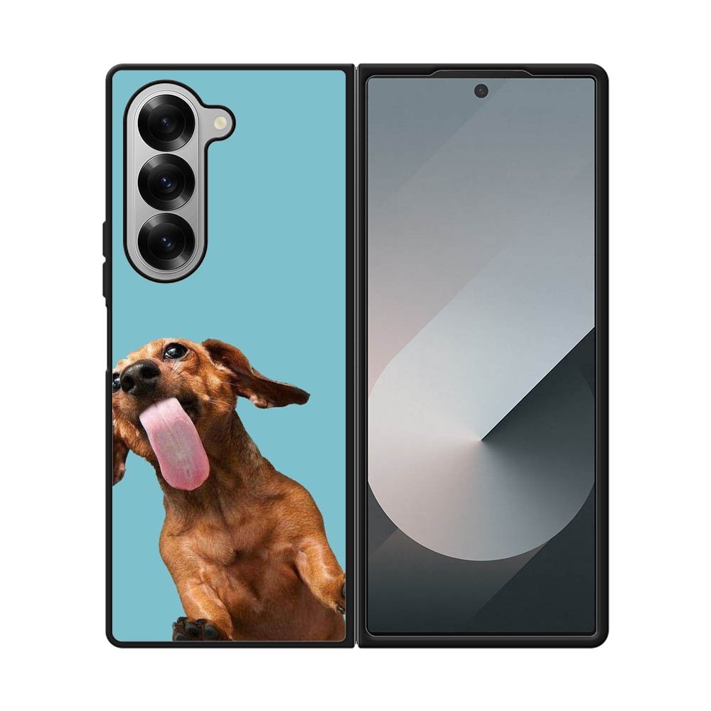The funny thing is the dog on the glass Samsung Galaxy Z Fold 7 5G Case QC0333